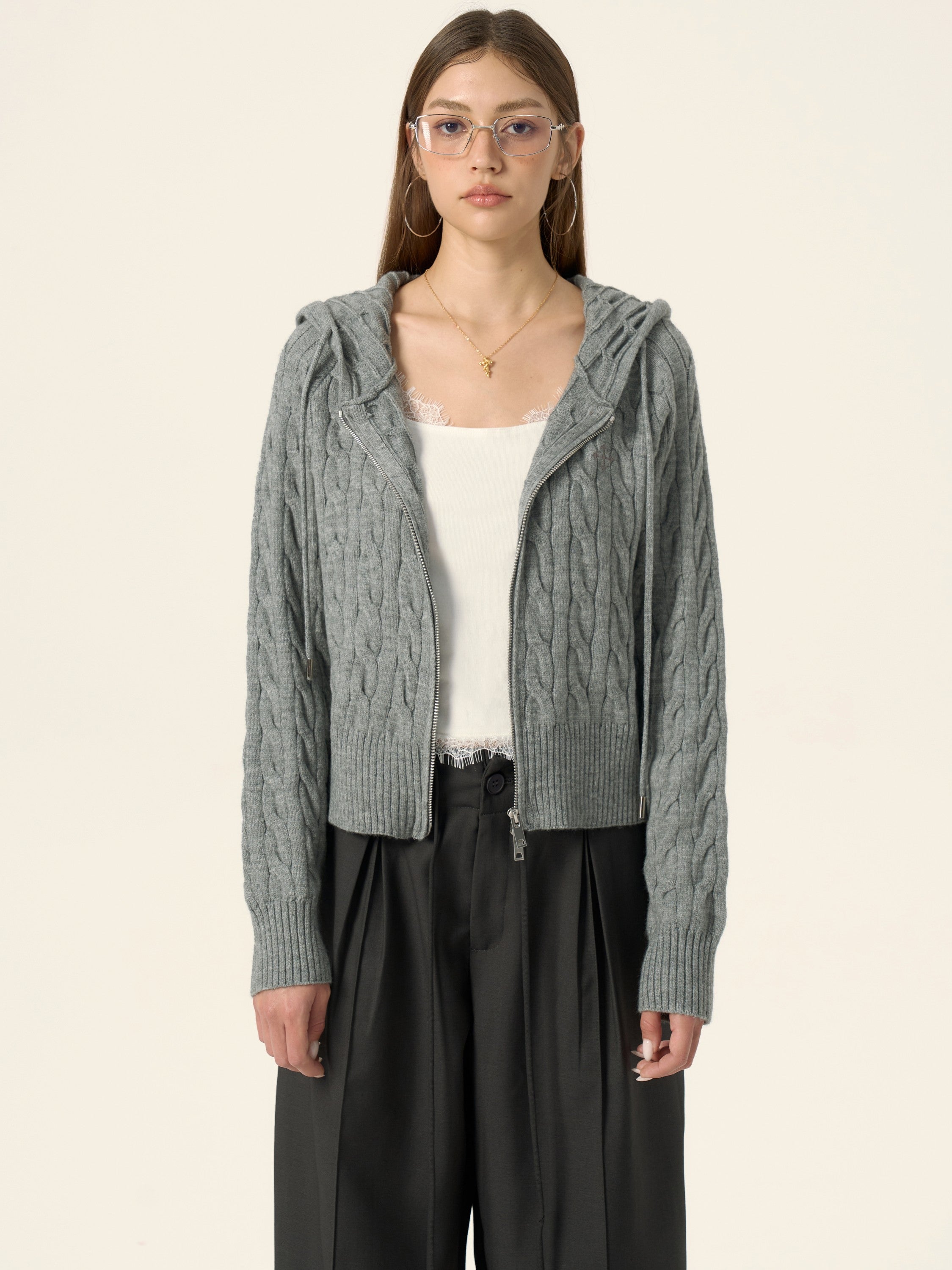 Rise Aran Knit Hoodie – GRKC PRAY®