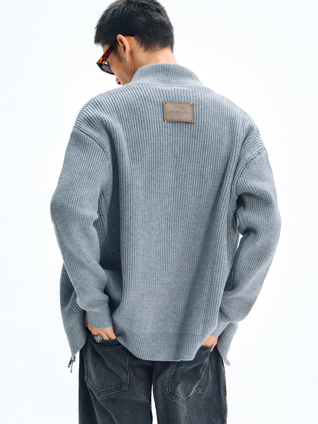 Ribbed Knit Hardware Sweater