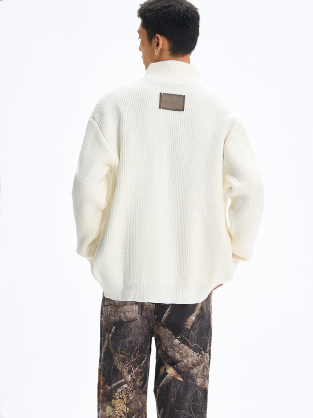 Ribbed Knit Hardware Sweater