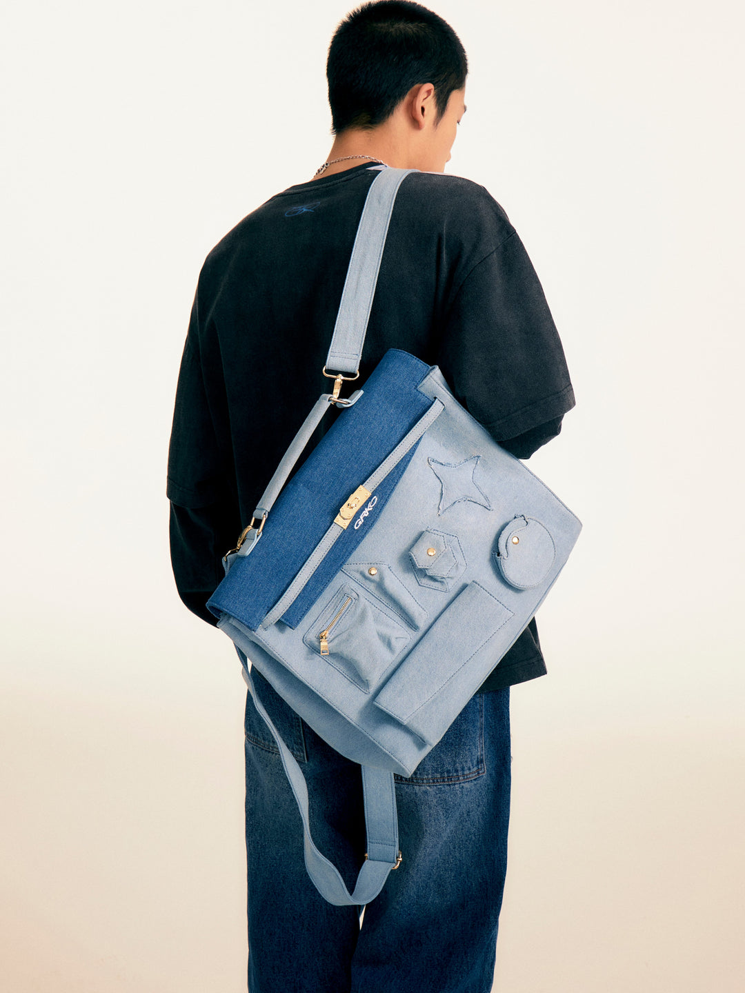 Denim Messenger Bag