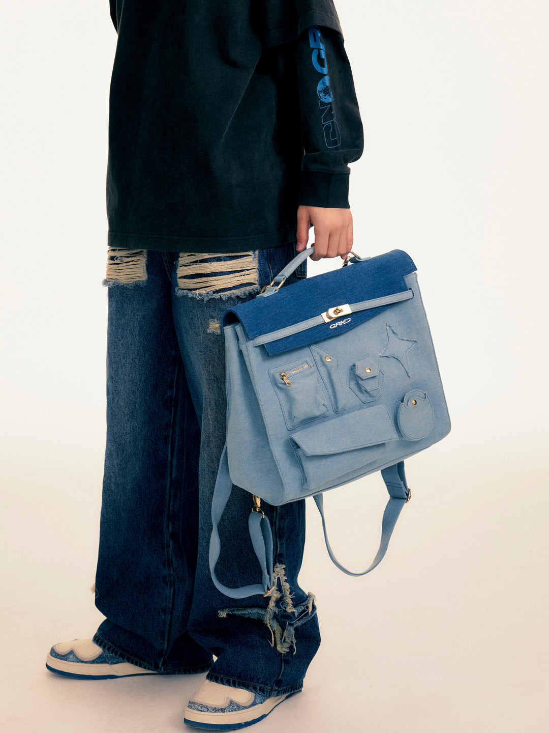 Denim Messenger Bag