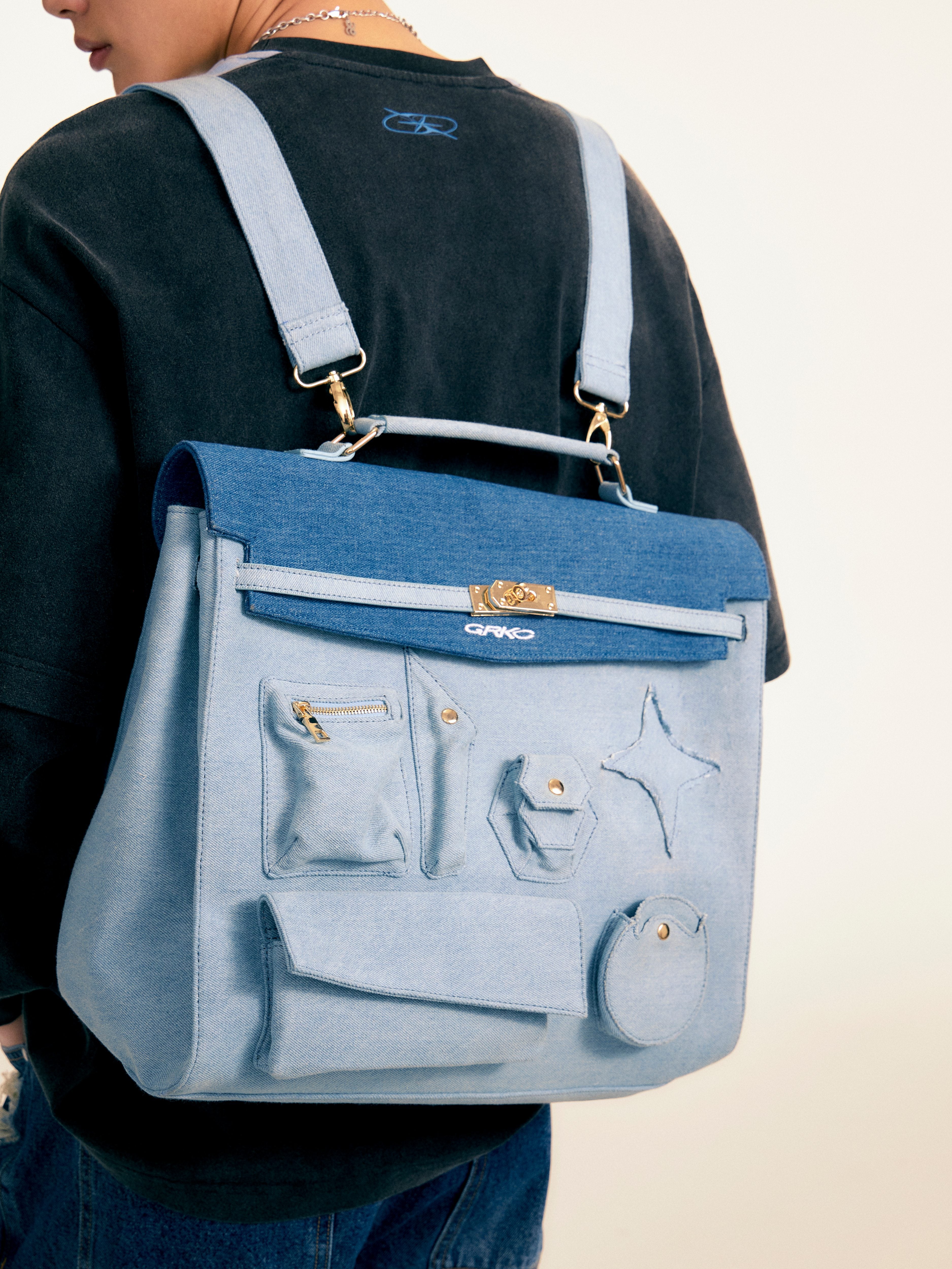 Denim Messenger Bag – GRKC PRAY®