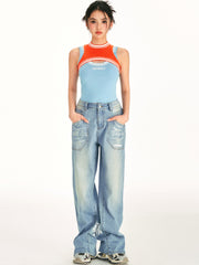 Contrast Racerback Top