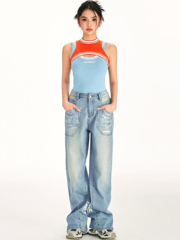 Contrast Racerback Top