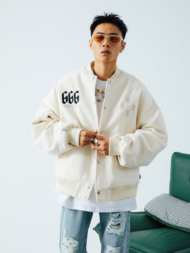 men Stars & Moon Varsity Jacket